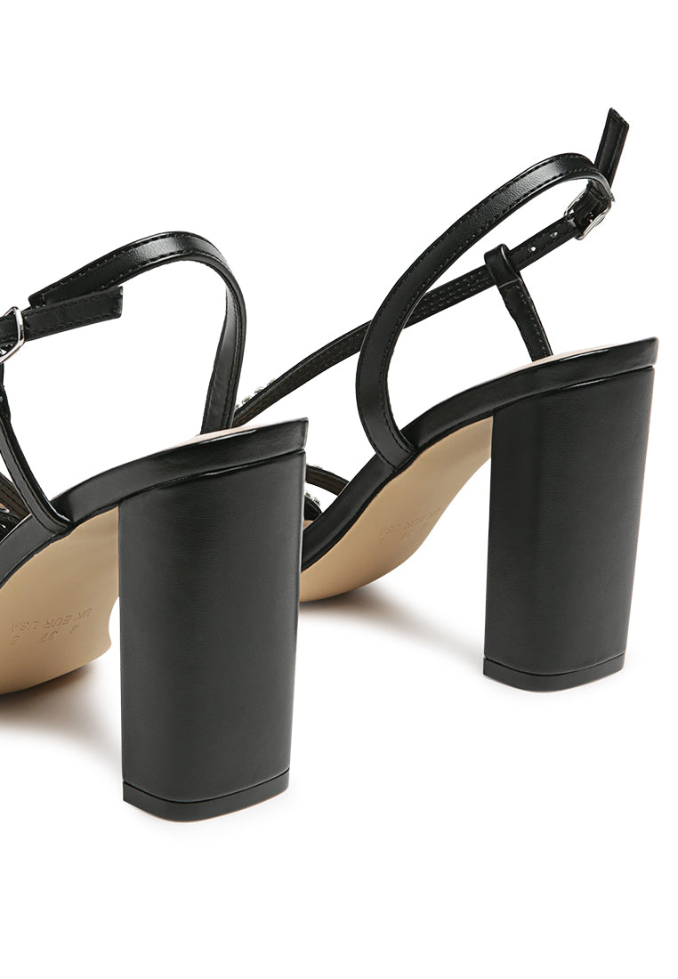 Raisins Pie Diamante Embellished Block Heel Sandals