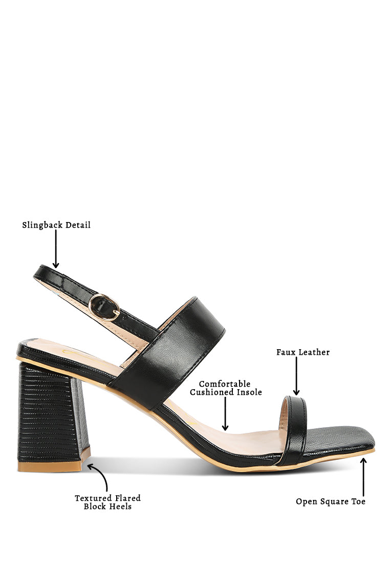 Kirk Elasticated Gussets Block Heel Sandals
