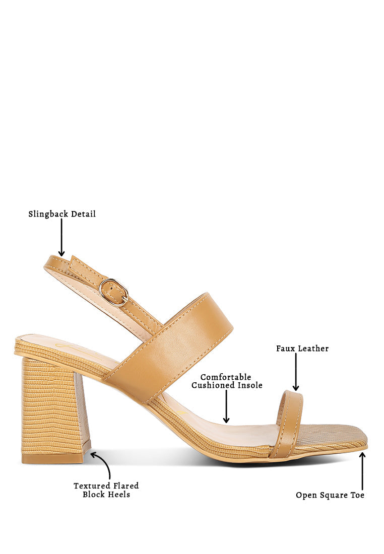Kirk Elasticated Gussets Block Heel Sandals
