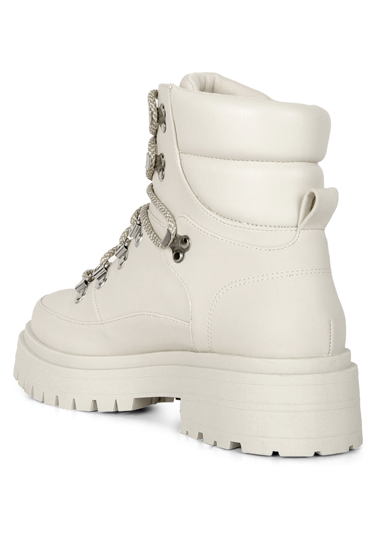 Goliath Lace Up Chunky Biker Boots