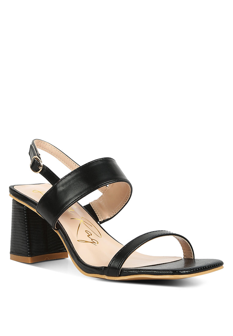 Kirk Elasticated Gussets Block Heel Sandals