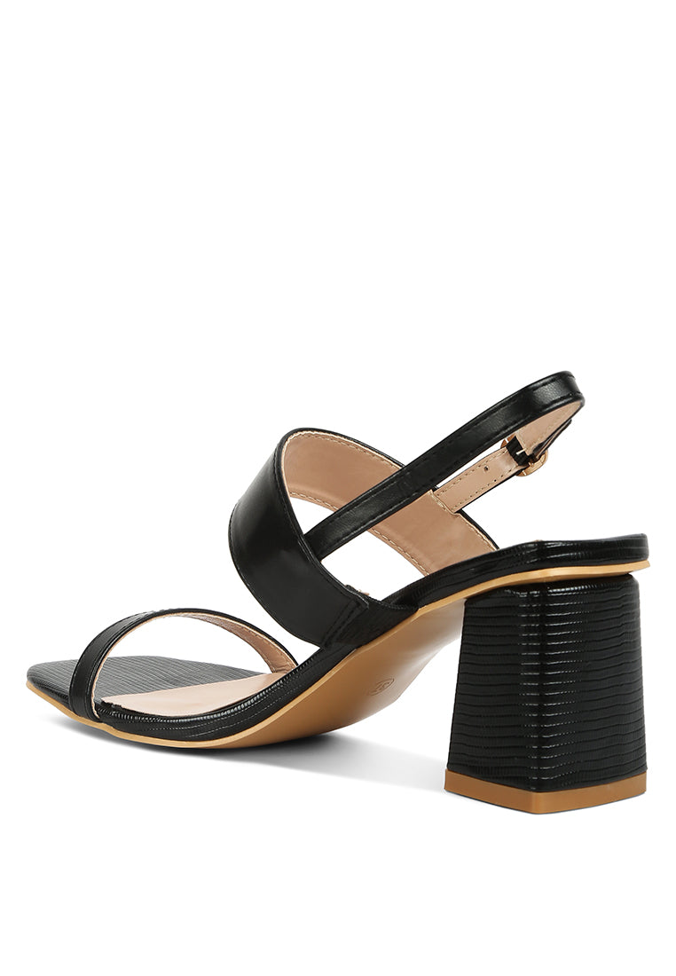 Kirk Elasticated Gussets Block Heel Sandals