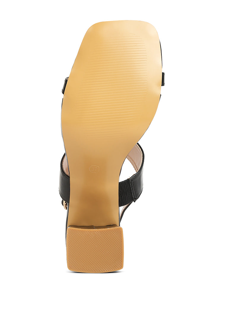 Kirk Elasticated Gussets Block Heel Sandals