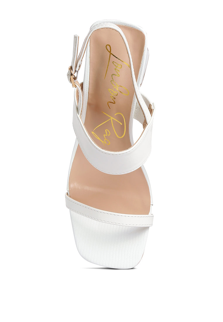 Kirk Elasticated Gussets Block Heel Sandals