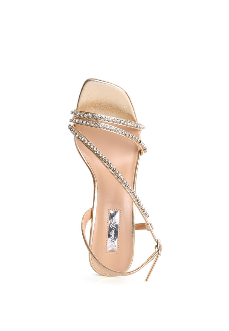 Raisins Pie Diamante Embellished Block Heel Sandals