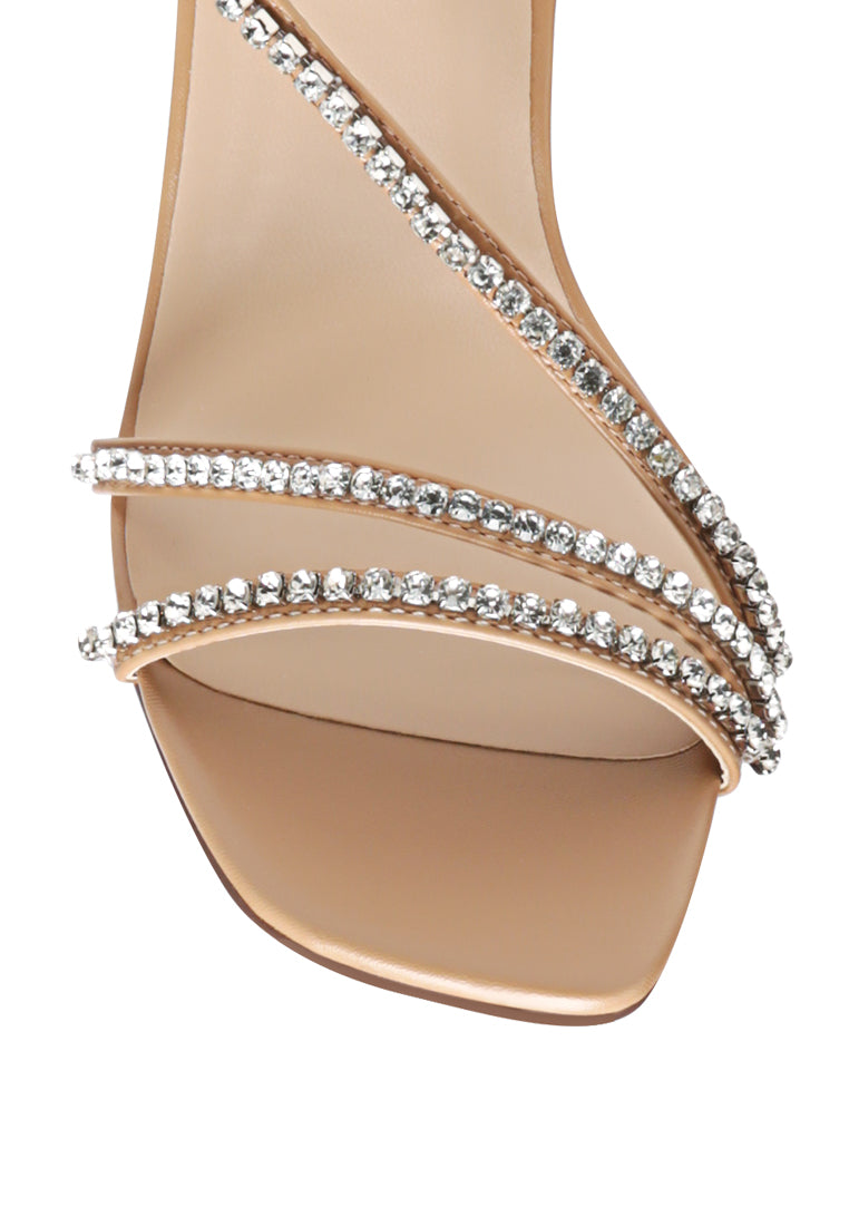 Raisins Pie Diamante Embellished Block Heel Sandals