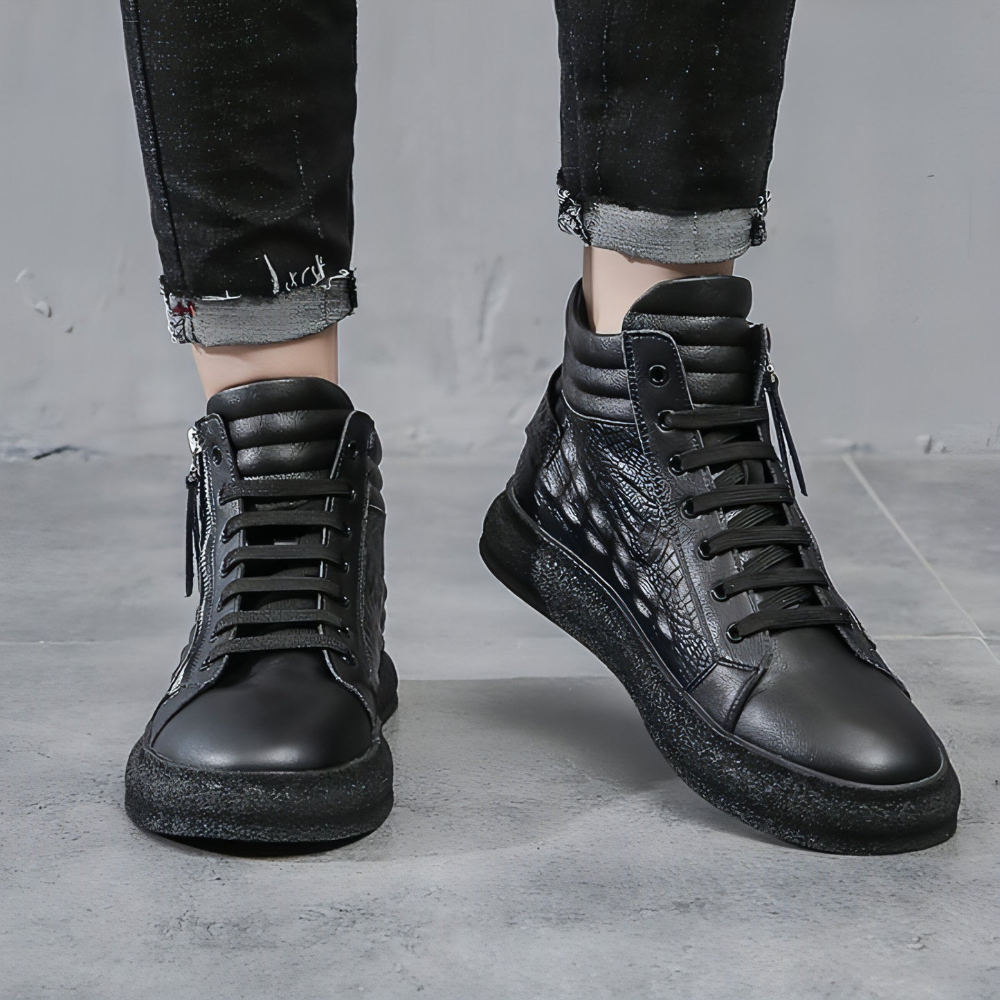 UrbanCore™ – Men’s High-Top Leather Street Sneakers